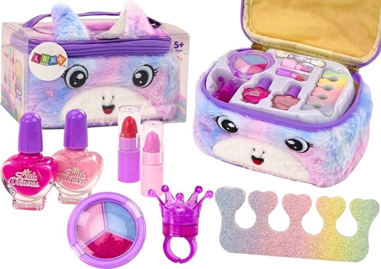 Picture of LeanToys Zestaw Piknoci Pluszowa Kosmetyczka Jednoroec Lakiery Cienie