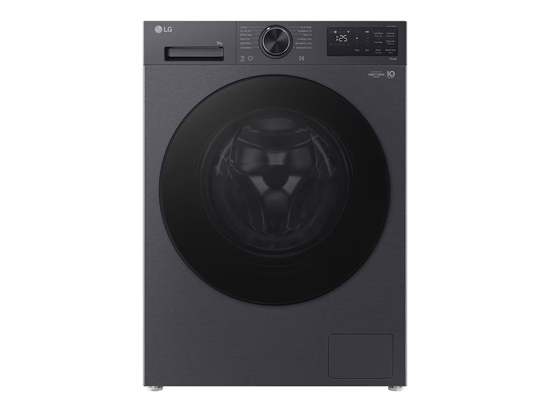 Picture of LG Washing machine | F2X50S9TBB | Energy efficiency class A | Front loading | Washing capacity 9 kg | 1200 RPM | Depth 48 cm | Width 60 cm | Display | LED | Steam function | Direct drive | Wi-Fi | Matte Black