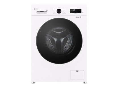 Изображение LG Washing machine | F4X1009NWB | Energy efficiency class A | Front loading | Washing capacity 9 kg | 1400 RPM | Depth 55 cm | Width 60 cm | Display | LED | Steam function | Direct drive | Wi-Fi | White