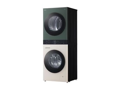 Picture of LG Washing machine with dryer | WT1210EGF | Energy efficiency class A/C | Front loading | Washing capacity 12 kg | 1400 RPM | Depth 66 cm | Width 60 cm | LED | Drying system | Drying capacity 10 kg | Steam function | Beige/Green