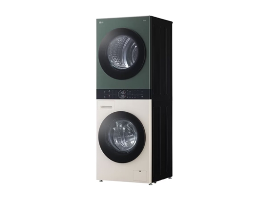 Picture of LG Washing machine with dryer | WT1210EGF | Energy efficiency class A/C | Front loading | Washing capacity 12 kg | 1400 RPM | Depth 66 cm | Width 60 cm | LED | Drying system | Drying capacity 10 kg | Steam function | Beige/Green