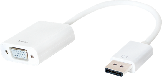 Picture of Logilink | Logilink CV0059B, Display Port 1.2 to VGA Active Adapter with 15cm cable : | White | DisplayPort | VGA
