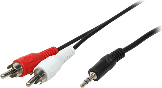 Изображение Logilink Audiokabel 1x 3,5mm -> 2x Cinch St/St  1.50m bk