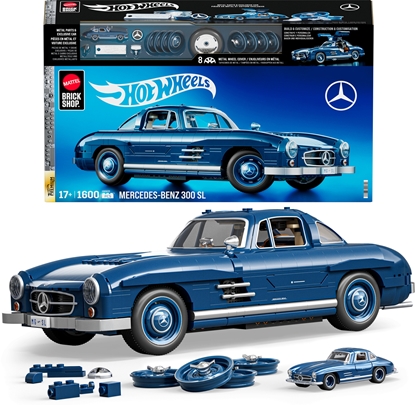 Picture of Mattel Brick Shop Klocki Hot Wheels Mercedes-Benz 300 SL Samochód do zbudowania Zestaw HWW25
