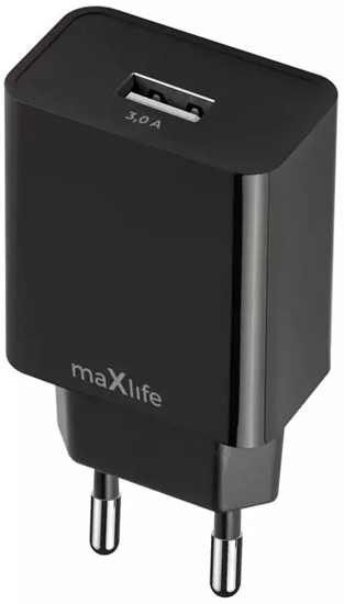 Изображение Maxlife adowarka sieciowa MXTC-11 1x USB 3A czarna