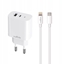 Picture of Maxlife adowarka sieciowa PD QC MXTC-06-20AC 1x USB-C 1x USB 20W biaa + kabel USB-C - Lightning 20W