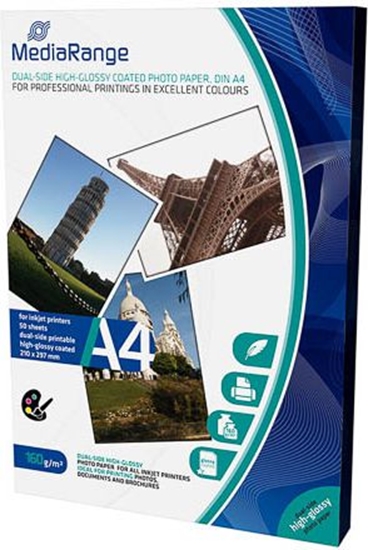 Picture of Mediarange Foto Papier hochglänzend A4 160g  50 Blatt Dual