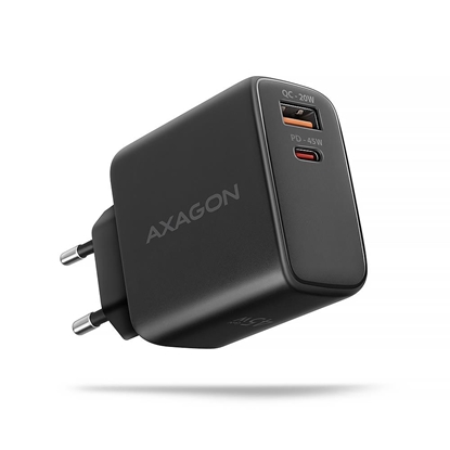 Изображение MOBILE CHARGER WALL USB 45W/GAN 2PORT ACU-PQ45 AXAGON
