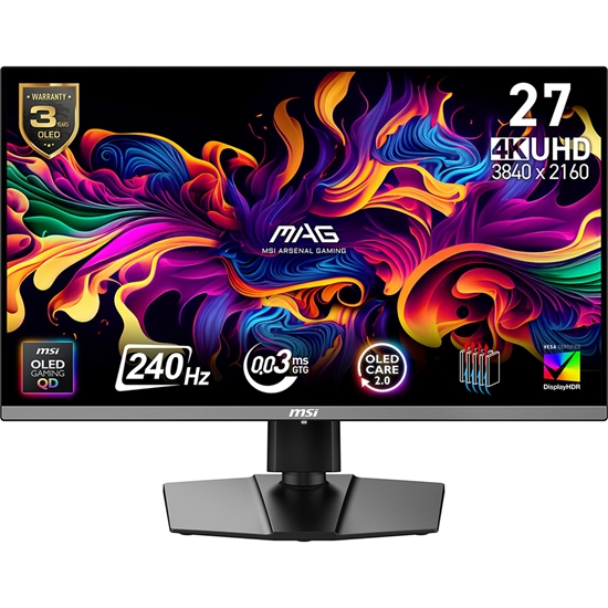Picture of Monitor|MSI|26.5 "|3840 x 2160 pixels|4K Ultra HD|Native aspect ratio 16:9|QD-OLED|MAG272UPQD-OLEDX24
