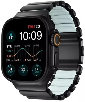 Picture of Nomad Stratos Band Black Titanium Icy Blue Glow FKM AW 45/46/49mm