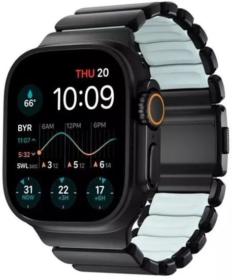 Picture of Nomad Stratos Band Black Titanium Icy Blue Glow FKM AW 45/46/49mm