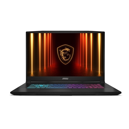 Picture of Notebook|MSI|Katana 17 HX B14WFK|CPU Intel® CoreT i7|i7-14650HX|17.3 "|1920 x 1080 pixels|RAM 16 GB|DDR5-SDRAM|SSD 1000 GB|Discrete graphics NVIDIA GeForce RTX 5060|8 GB|On-board graphics Yes|Numeric keypad Yes|OS installed Windows 11 Home|Colour Black|W