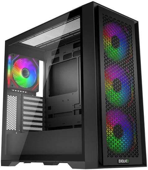 Picture of Obudowa Evolveo EVOLVEO Rhino, obudowa eATX/ATX, 4x ARGB ventilátor 120mm, panel boczny ze szka hartowanego + panel przedni z siatk