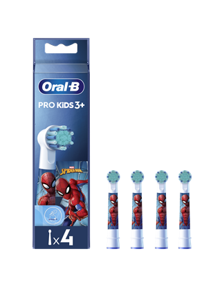 Изображение Oral-B Replacement Toothbrush Heads | EB10 4 refill Spiderman | Heads | For kids | Number of brush heads included 4