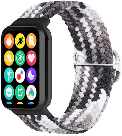 Picture of Pasek Pleciony Mi Band 8 Pro / M8 Pro (12), BLACK AND WHITE / CZARNO-BIAY