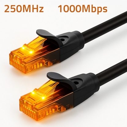 Attēls no Patch cord | S/FTP | 6A | stranded | Cu | LSZH | black | 1m | 26AWG