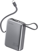 Picture of Powerbank Pocket Dual Cord 20000mAh 22,5W z wbudowanym kablem USB-C 15cm Szary 