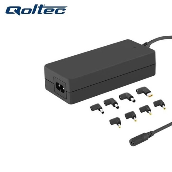 Изображение Qoltec 50012 Universal 90W (Max 4.75A) AC Automatic Notebook Charger with 8 Plugs Black