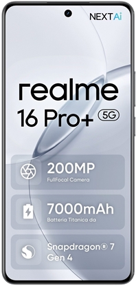 Picture of realme 16 Pro+ 17,3 cm (6.8") 5G USB Type-C 12 GB 512 GB 7000 mAh Szary