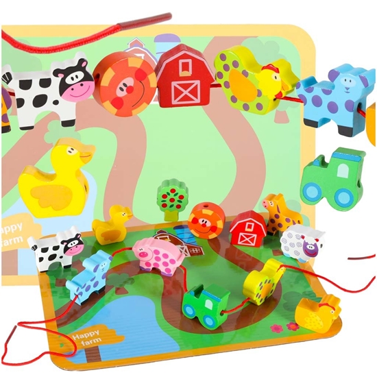 Picture of RoGer Educational Wooden Toy Set Farm