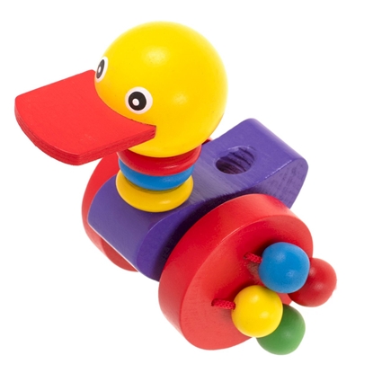 Изображение RoGer Wooden Push‑Along Toy On Stick Duck