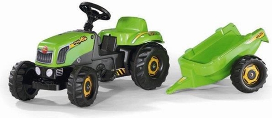 Изображение Rolly Toys Traktor Rolly Kid zielony z przyczep (5012169)