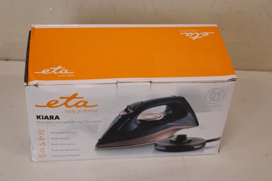 Picture of SALE OUT. ETA ETA127690000 Kiara Iron, Ceramic, 2200 W, Water tank 220 ml, Black | ETA | Iron | Kiara ETA127690000 | Cordless Steam Iron | 2200 W | Water tank capacity 220 ml | Continuous steam 40 g/min | Steam boost performance 90 g/min | Black | DAMAGED
