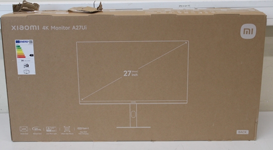 Изображение SALE OUT. Xiaomi 4K Monitor A27Ui EU | Xiaomi SALE OUT. | 4K Monitor A27Ui EU | 27 " | IPS | UHD | 16:9 | 60 Hz | 6 ms | 3840 x 2160 pixels | 360 cd/m² | HDMI ports quantity 2 | Warranty 24 month(s) | DAMAGED PACKAGING