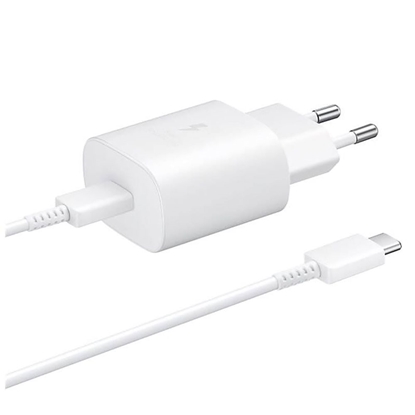 Picture of Samsung Samsung 25W EP-TA800EWE USB-C Wall Charger with Samsung EP-DA705BWE USB-C / USB-C Cable - White