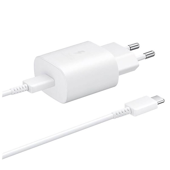 Picture of Samsung Samsung 25W EP-TA800EWE USB-C Wall Charger with Samsung EP-DA705BWE USB-C / USB-C Cable - White