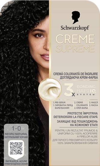 Picture of SCHWARZKOPF Creme Supreme Farba do wosów odcie 1-0 Natural Black