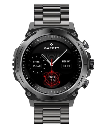 Изображение Smartwatch Garett Atom czarny stalowy 