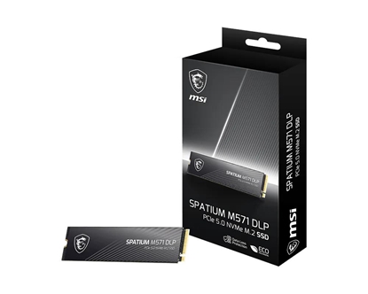 Picture of SSD|MSI|1400xTBW rating|MTBF 1500000 h|Read speed 14500 MB/s|Write speed 11000 MB/s|NVMe Yes|PCI Express 5.0|M.2|2000 GB|SPATIUM M571 DLP PCIe 5.0 NVMe M.2|S78-440Q1K0-P83
