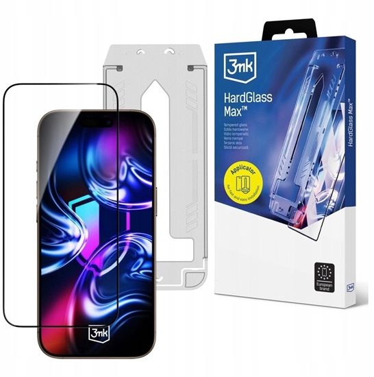 Изображение Szko hartowane 3MK HardGlass Max z aplikatorem do Apple iPhone 17 Pro Max
