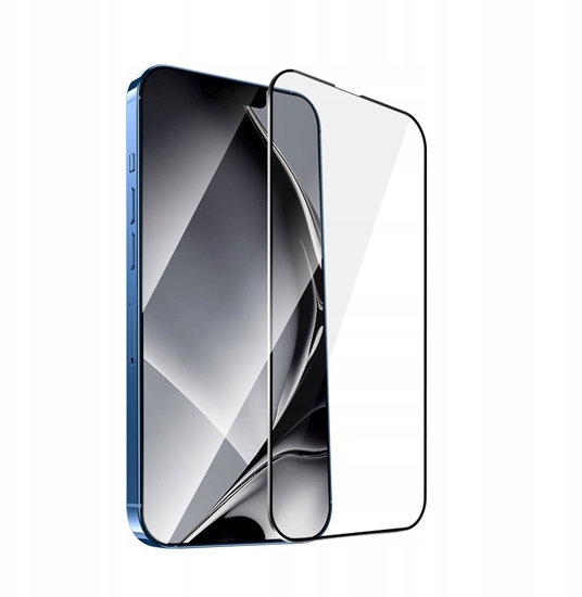 Picture of Szko hartowane z metalow ramk do iPhone 13 Pro Max 6,7'' / 14 6,7" Plus czarna ramka