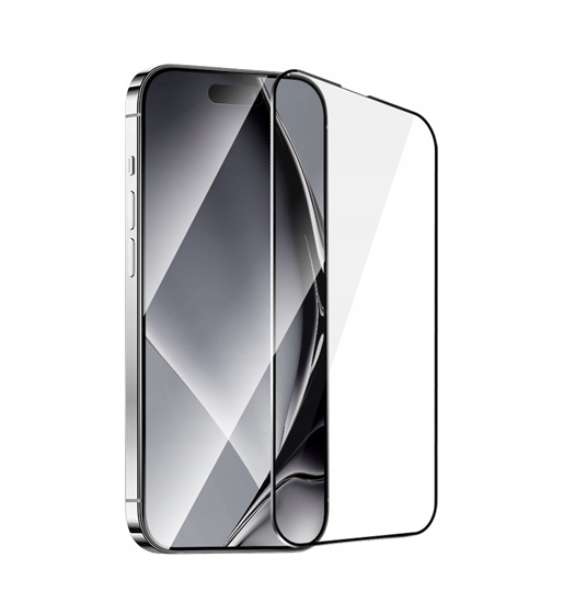 Picture of Szko hartowane z metalow ramk do iPhone 14 Pro 6,1" czarna ramka