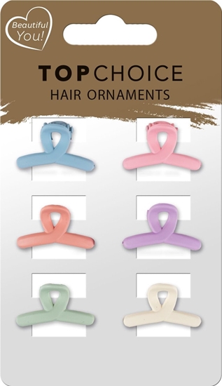 Изображение Top Choice TOP CHOICE Klamerki do wosów (20636) 1 op. - 6 szt. - mix zestawie kolorystycznych