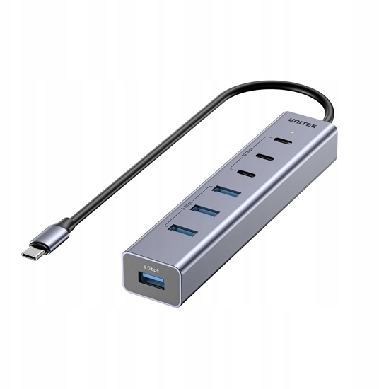 Picture of Unitek Aktywny Hub USB-C  3x USB-C 10Gbps  4x USB-A 5 Gbps z zasilaczem