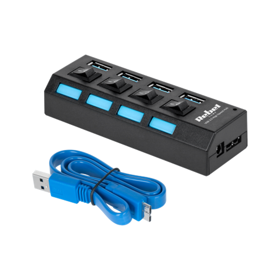 Picture of USB 3.0 HUB | 7 porti | līdz 5 Gb/s | Plug&Play | Mac OS | Windows | melns