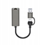 Picture of XO adapter HUB HUB018 2w1 USB-USB-C - RJ45 szary