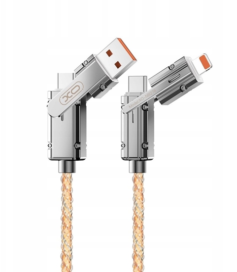 Изображение XO kabel NB276 4w1 USB-C - Lightning + USB - USB-C 60W 1,0m szary