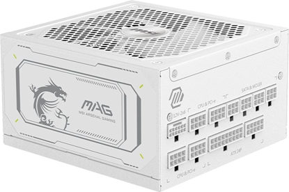 Изображение Zasilacz MSI MAG A1000GL PCIE5 White 1000W (306-7ZP9B51-CE0)