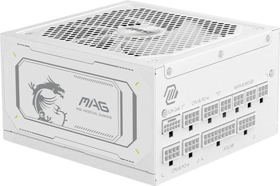 Изображение Zasilacz MSI MAG A1000GL PCIE5 White 1000W (306-7ZP9B51-CE0)