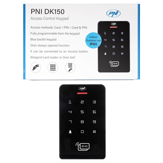 Picture of  DK150 autonoma piekļuves kontroles tastatūra, atbloķēšana ar PIN, RFID karte, IP65, melna