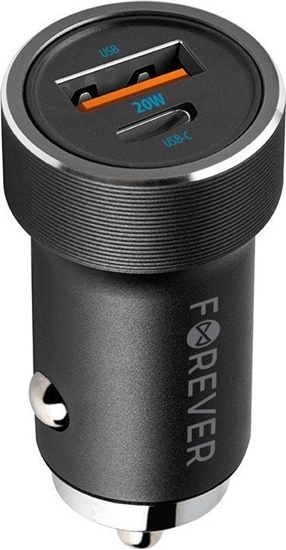 Picture of adowarka TelForceOne Forever adowarka samochodowa PD3.0 + QC3.0 CC-06 1x USB-C 1x USB 20W czarna