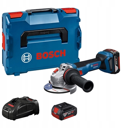 Attēls no Akumulatora leņķa slīpmašīna Bosch GWS 18V-11 S Professional; 125 mm; 18 V; 2x5,0 Ah akum. + L-Boxx 136