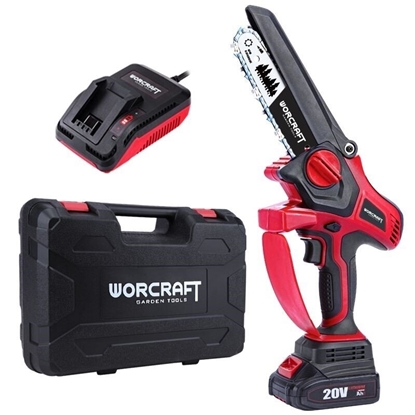 Attēls no Atzarošanas motorzāģis Worcraft CHSS20LiBPN; 20 V; 1x4,0 Ah akum.; 15 cm sliede + koferis