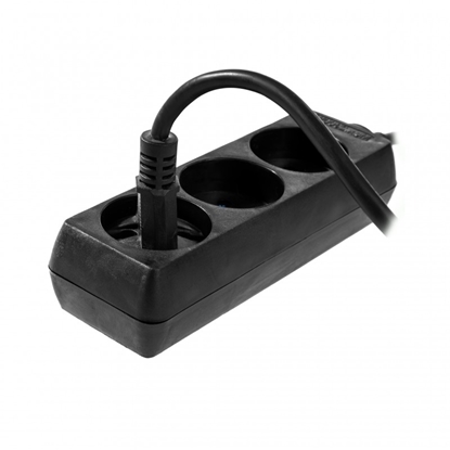 Picture of AWTools przeduacz domowy czarny bez uziemienia 3 gniazda 1,5m (AW24650)