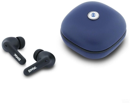 Picture of Bezprzewodowe suchawki dokanaowe Bluetooth TWS BMW Leather Metal Logo ENC granatowy
