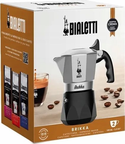 Изображение Bialetti Brikka Moka pot 0.1 L Black  Stainless steel(Ekspoz.)